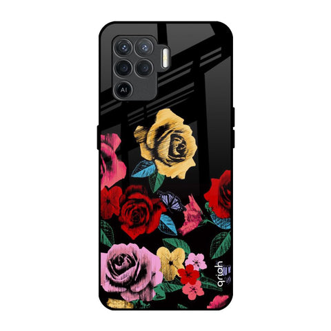 Floral Decorative Glossy Case For Oppo F19 Pro