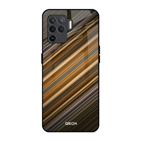 Diagonal Slash Pattern Glossy Case for Oppo F19 Pro