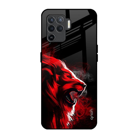 Red Angry Lion Glossy Case for Oppo F19 Pro