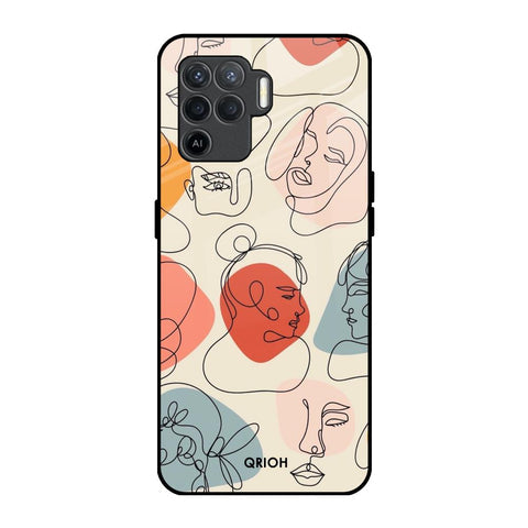 Abstract Faces Glossy Case for Oppo F19 Pro