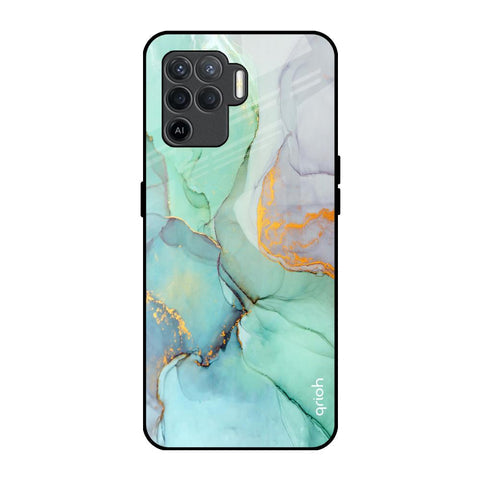 Green Marble Glossy Case for Oppo F19 Pro
