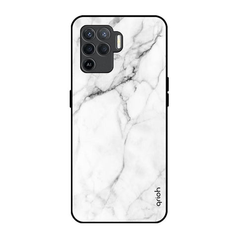 Modern White Marble Glossy Case for Oppo F19 Pro
