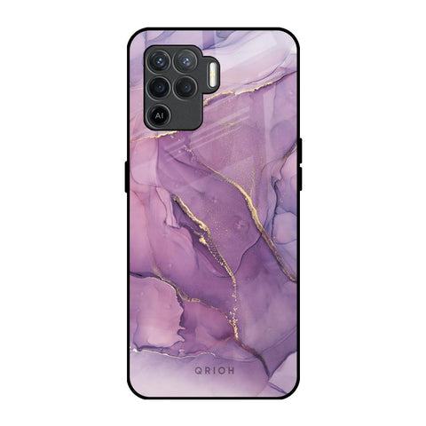 Purple Gold Marble Glossy Case for Oppo F19 Pro
