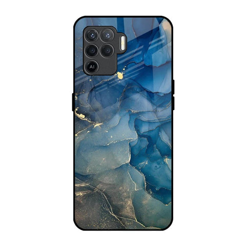 Blue Cool Marble Glossy Case for Oppo F19 Pro