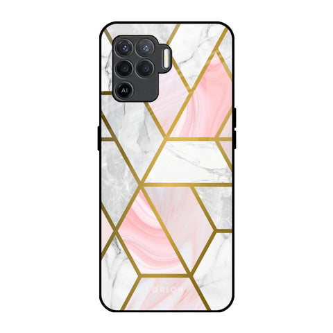 Geometrical Marble Glossy Case for Oppo F19 Pro