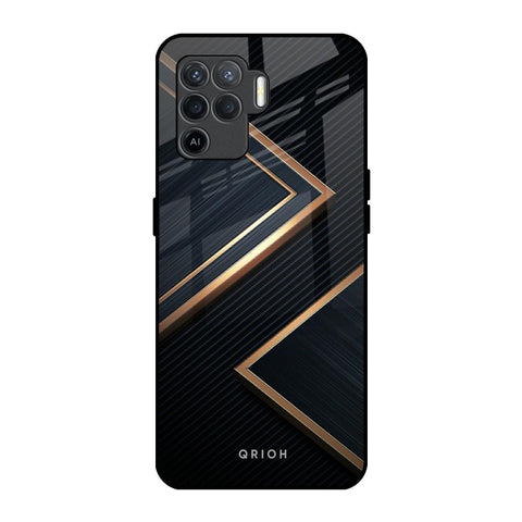 Sleek Golden & Navy Glossy Case for Oppo F19 Pro