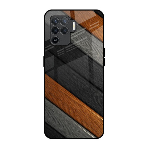 Tri Color Wood Glossy Case for Oppo F19 Pro
