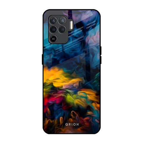 Multicolor Oil Painting Glossy Case for Oppo F19 Pro