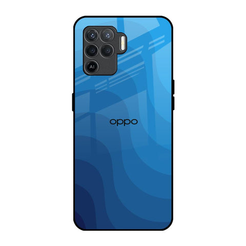 Blue Wave Abstract Glossy Case for Oppo F19 Pro