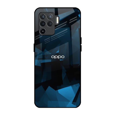 Polygonal Blue Box Glossy Case For Oppo F19 Pro
