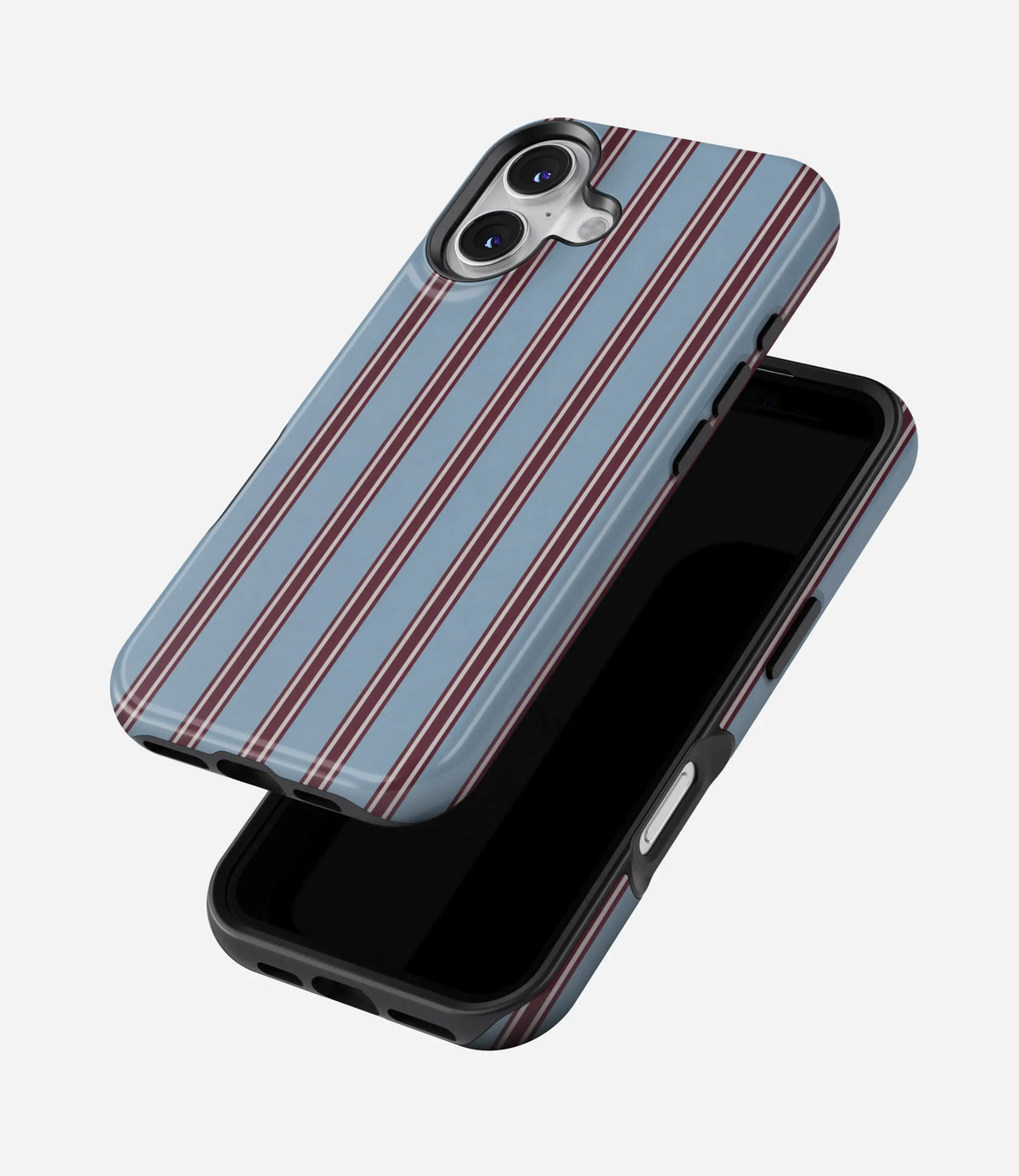 Bordeaux Stripe Premium Tough Shining Phone Case (Double Layer) Available For All iPhone Models