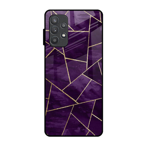 Geometric Purple Glossy Case For Samsung Galaxy A52