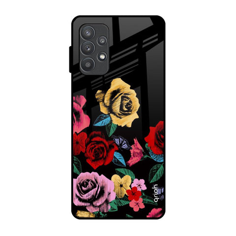 Floral Decorative Glossy Case For Samsung Galaxy A52
