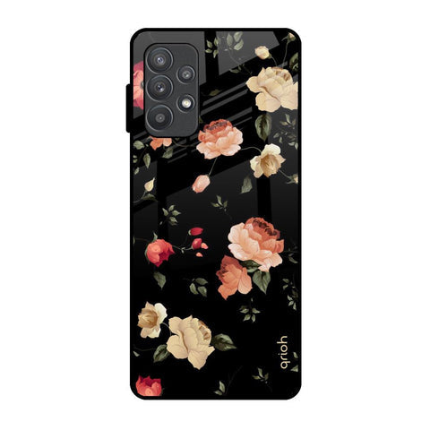 Black Spring Floral Glossy Case for Samsung Galaxy A52