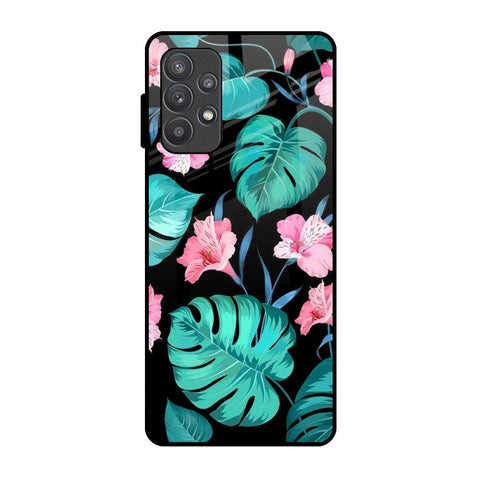 Tropical Leaves & Pink Flowers Glossy Case for Samsung Galaxy A52