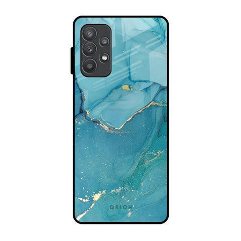 Blue Golden Glitter Glossy Case for Samsung Galaxy A52