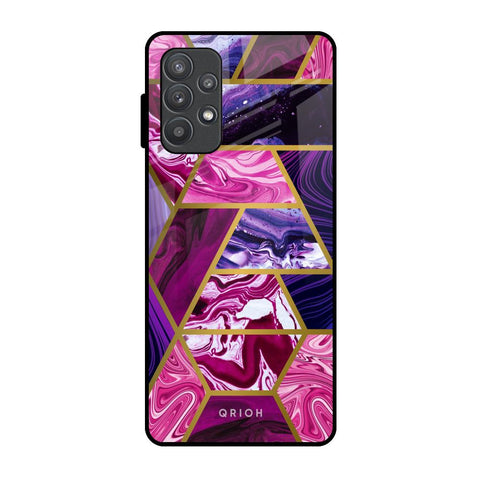 Electroplated Geometric Marble Glossy Case for Samsung Galaxy A52