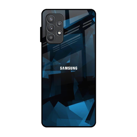 Polygonal Blue Box Glossy Case For Samsung Galaxy A52