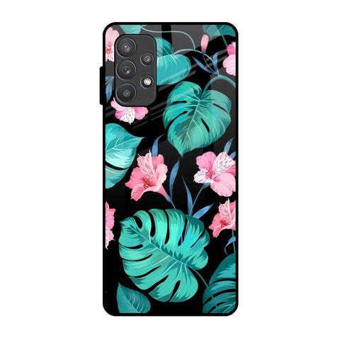 Tropical Leaves & Pink Flowers Glossy Case for Samsung Galaxy A72