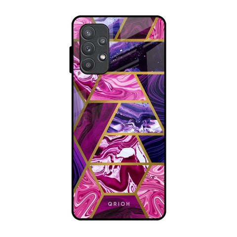 Electroplated Geometric Marble Glossy Case for Samsung Galaxy A72