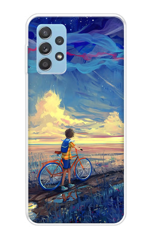 Riding Bicycle to Dreamland Soft Cover for Samsung Galaxy A72