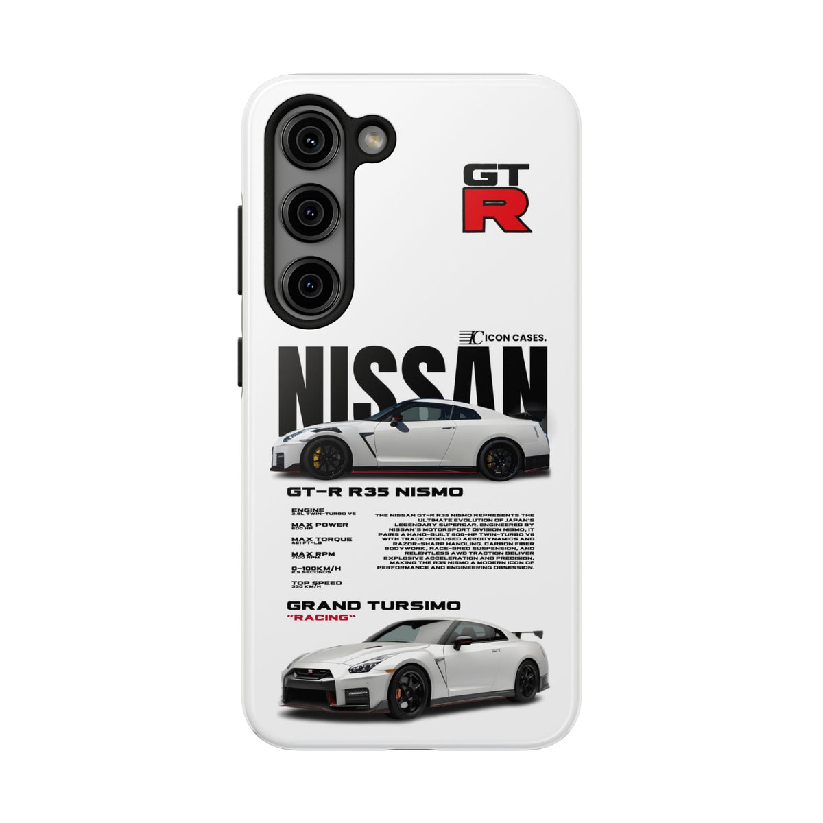Nissan GT-R R35 White Premium Tough Shining Phone Case (Double Layer) Available For All iPhone Models