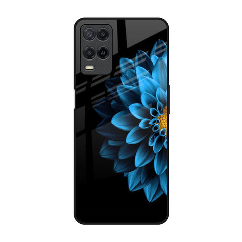 Half Blue Flower Glossy Case for Realme 8