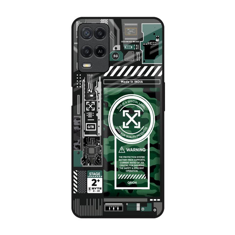 Green Camo Circuit Glossy Case for Realme 8