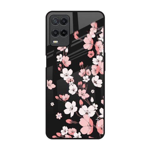 Black Cherry Blossom Glossy Case for Realme 8