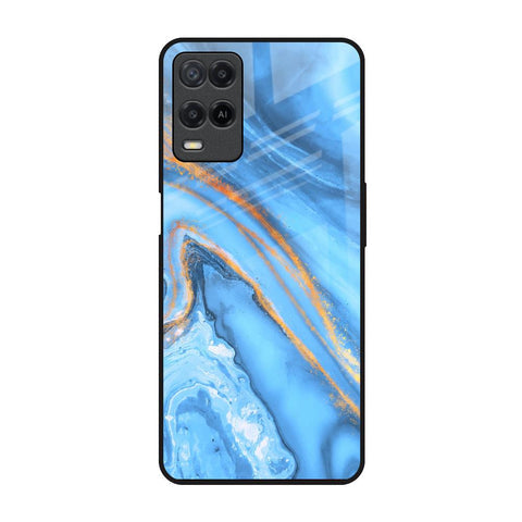Vibrant Blue Marble Glossy Case for Realme 8