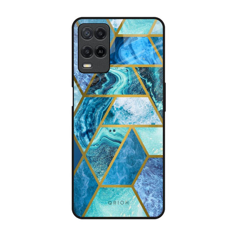 Turquoise Geometrical Marble Glossy Case for Realme 8