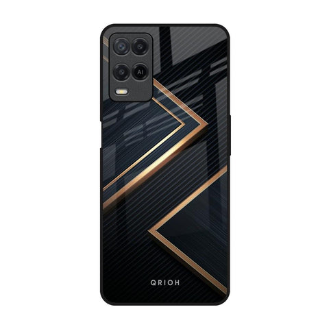 Sleek Golden & Navy Glossy Case for Realme 8