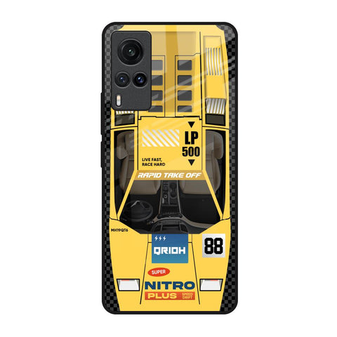 Yellow Racing Car Glossy Case for Vivo X60