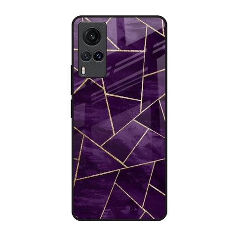 Geometric Purple Glossy Case For Vivo X60