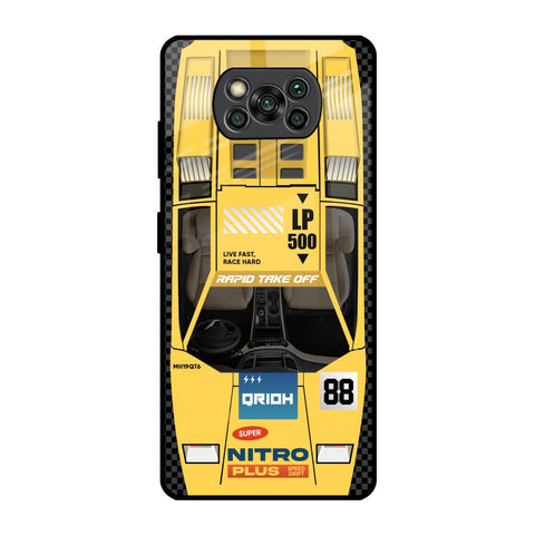 Yellow Racing Car Glossy Case for Poco X3 Pro