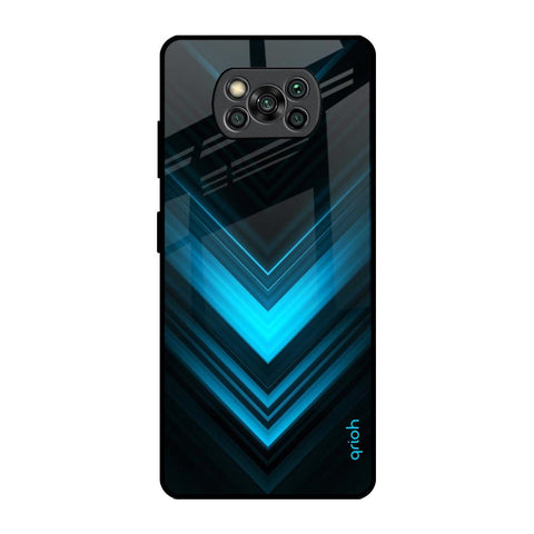 Vertical Blue Arrow Glossy Case For Poco X3 Pro