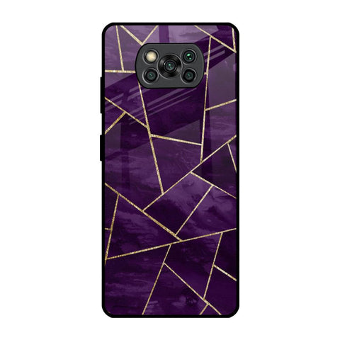 Geometric Purple Glossy Case For Poco X3 Pro