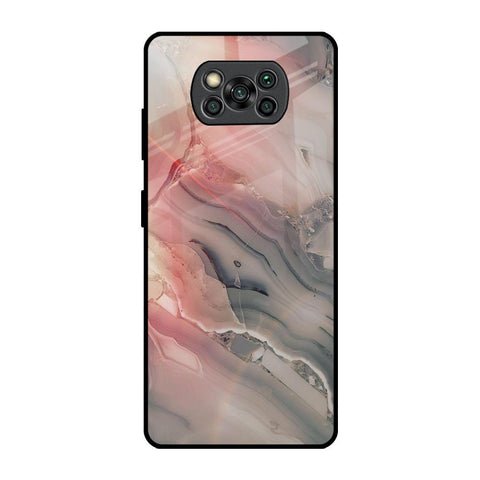 Pink And Grey Marble Glossy Case For Poco X3 Pro