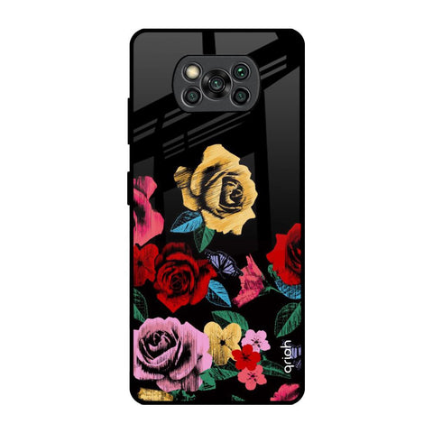 Floral Decorative Glossy Case For Poco X3 Pro