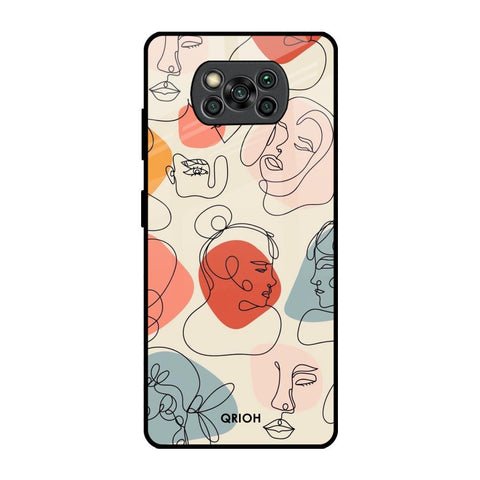 Abstract Faces Glossy Case for Poco X3 Pro