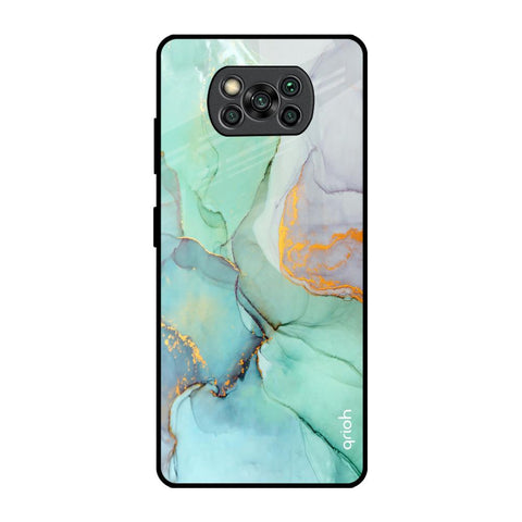 Green Marble Glossy Case for Poco X3 Pro