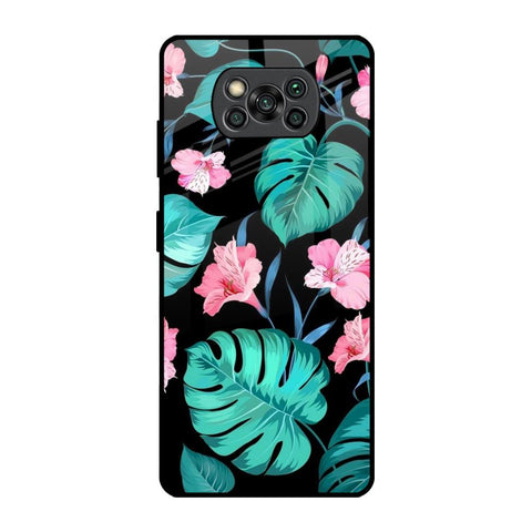 Tropical Leaves & Pink Flowers Glossy Case for Poco X3 Pro