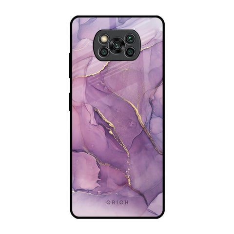 Purple Gold Marble Glossy Case for Poco X3 Pro
