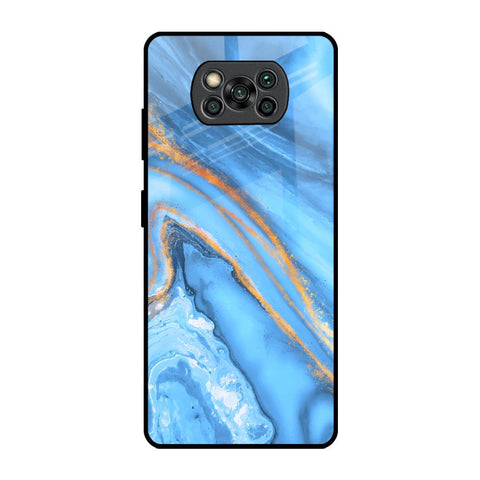 Vibrant Blue Marble Glossy Case for Poco X3 Pro
