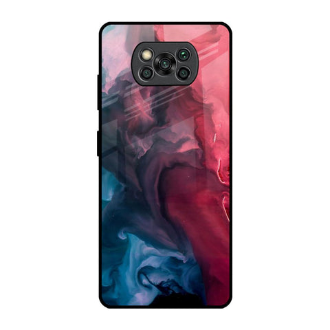Blue & Red Smoke Glossy Case for Poco X3 Pro