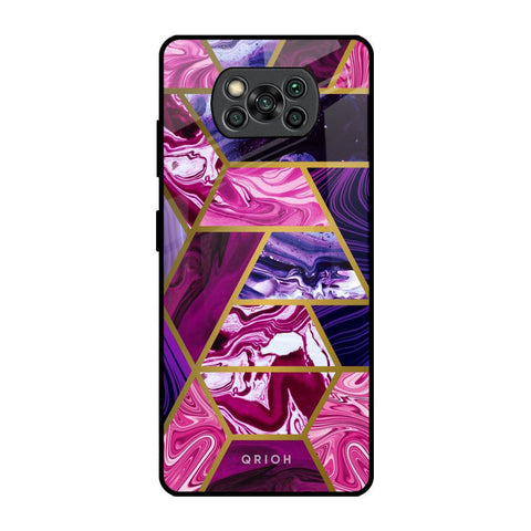Electroplated Geometric Marble Glossy Case for Poco X3 Pro