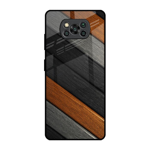 Tri Color Wood Glossy Case for Poco X3 Pro