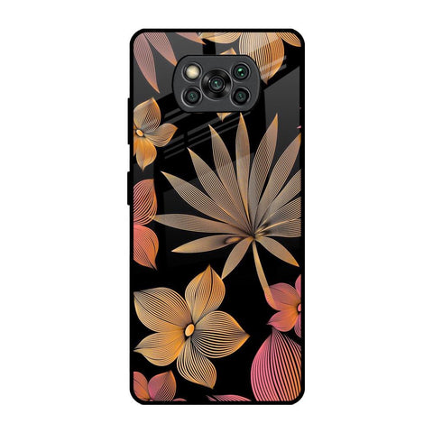 Lines Pattern Flowers Glossy Case for Poco X3 Pro