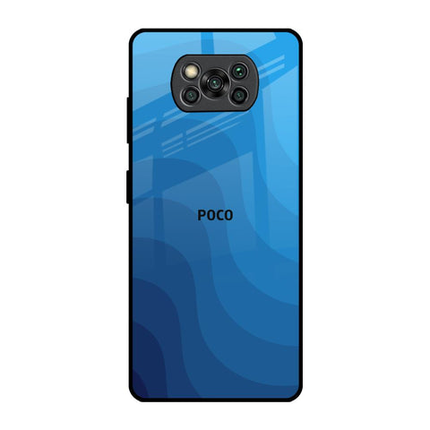 Blue Wave Abstract Glossy Case for Poco X3 Pro