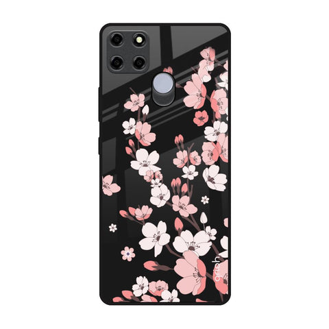 Black Cherry Blossom Glossy Case for Realme C25